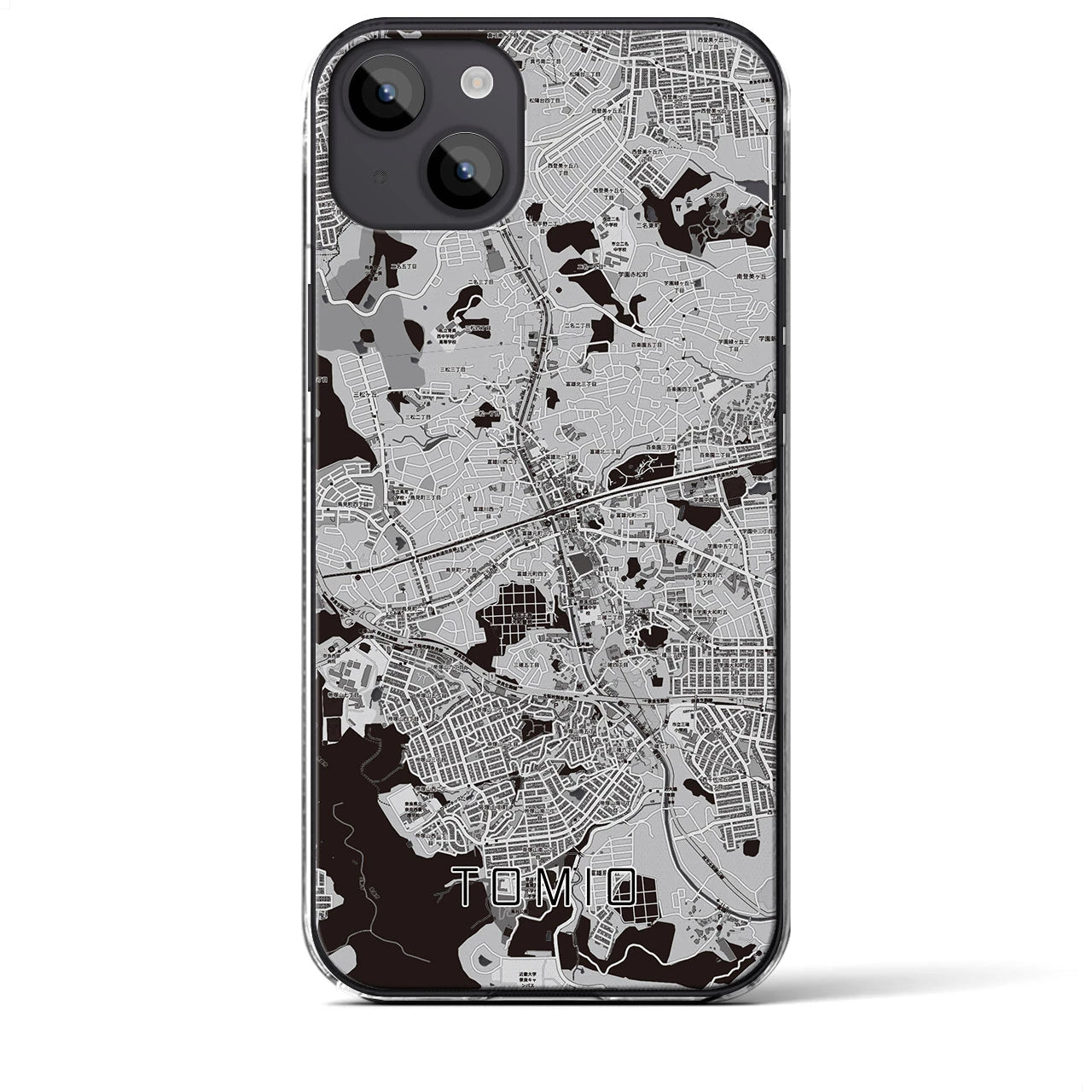 【富雄(奈良県)】地図柄iPhoneケース(クリアタイプ)