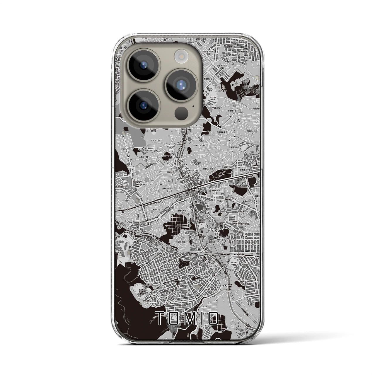 【富雄(奈良県)】地図柄iPhoneケース(クリアタイプ)