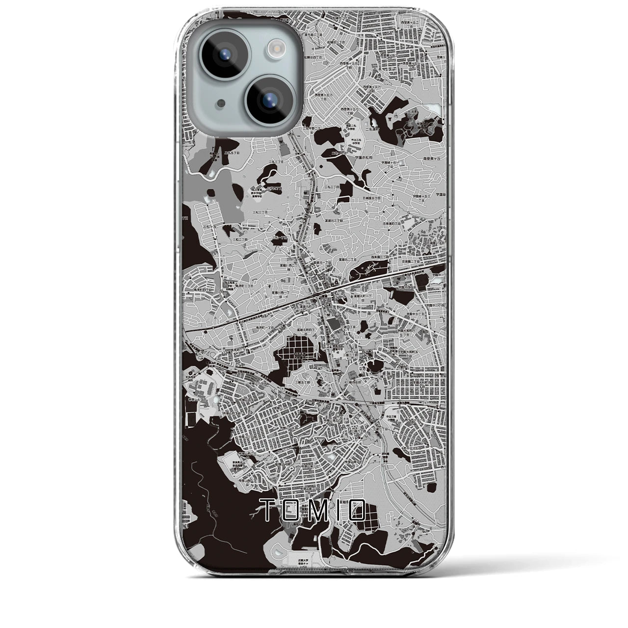 【富雄(奈良県)】地図柄iPhoneケース(クリアタイプ)