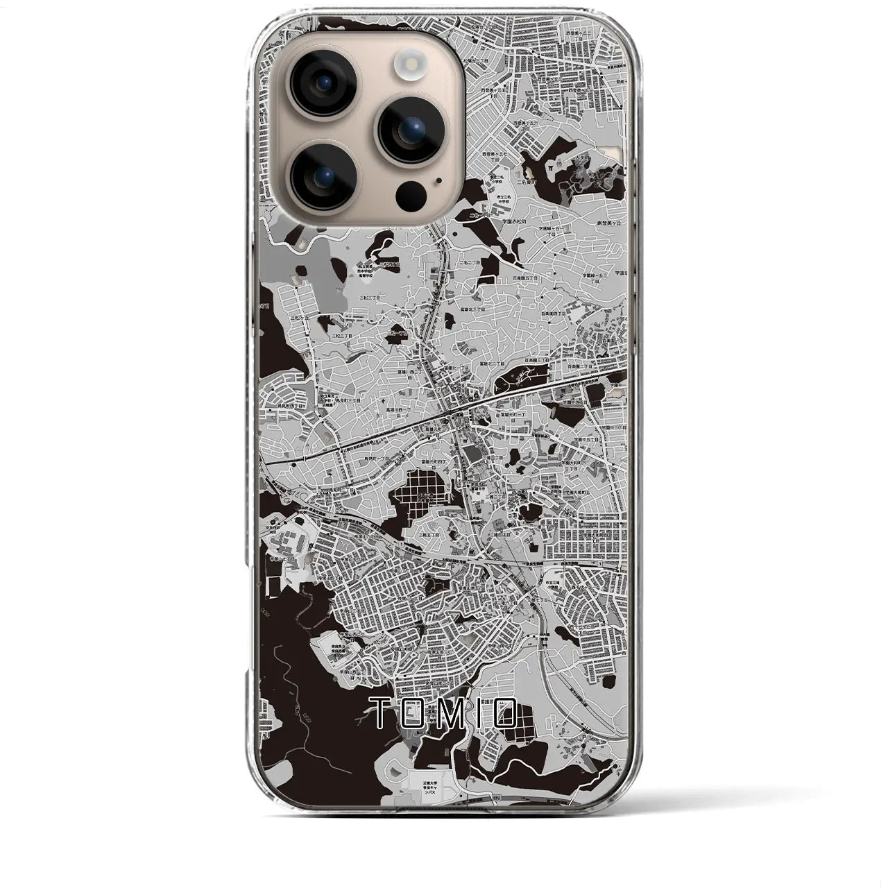 【富雄(奈良県)】地図柄iPhoneケース(クリアタイプ)