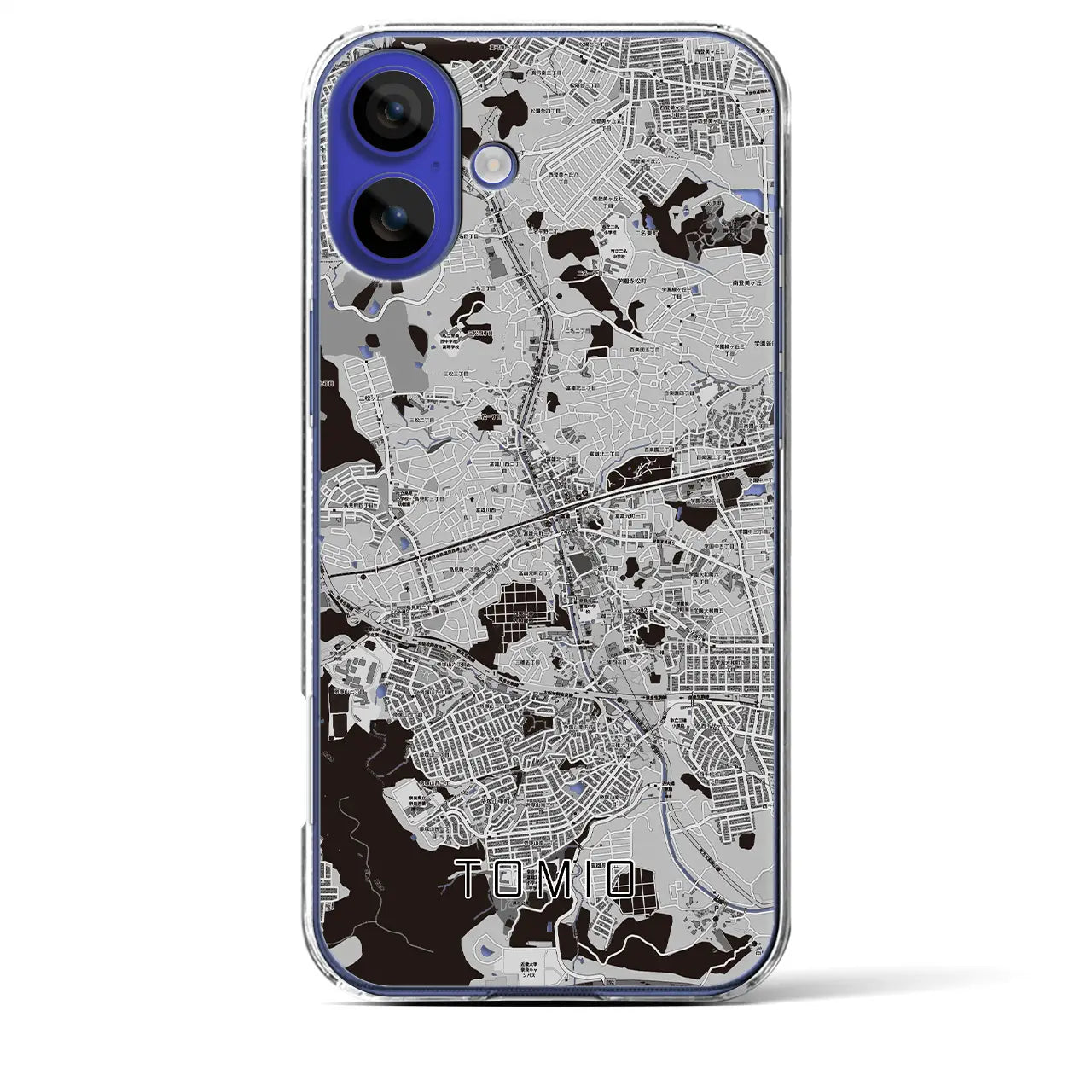 【富雄(奈良県)】地図柄iPhoneケース(クリアタイプ)