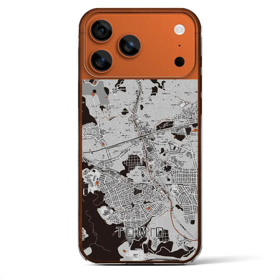 【富雄(奈良県)】地図柄iPhoneケース(クリアタイプ)