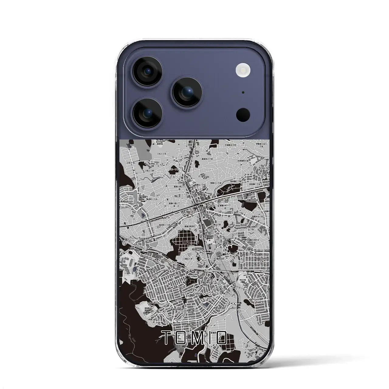 【富雄(奈良県)】地図柄iPhoneケース(クリアタイプ)