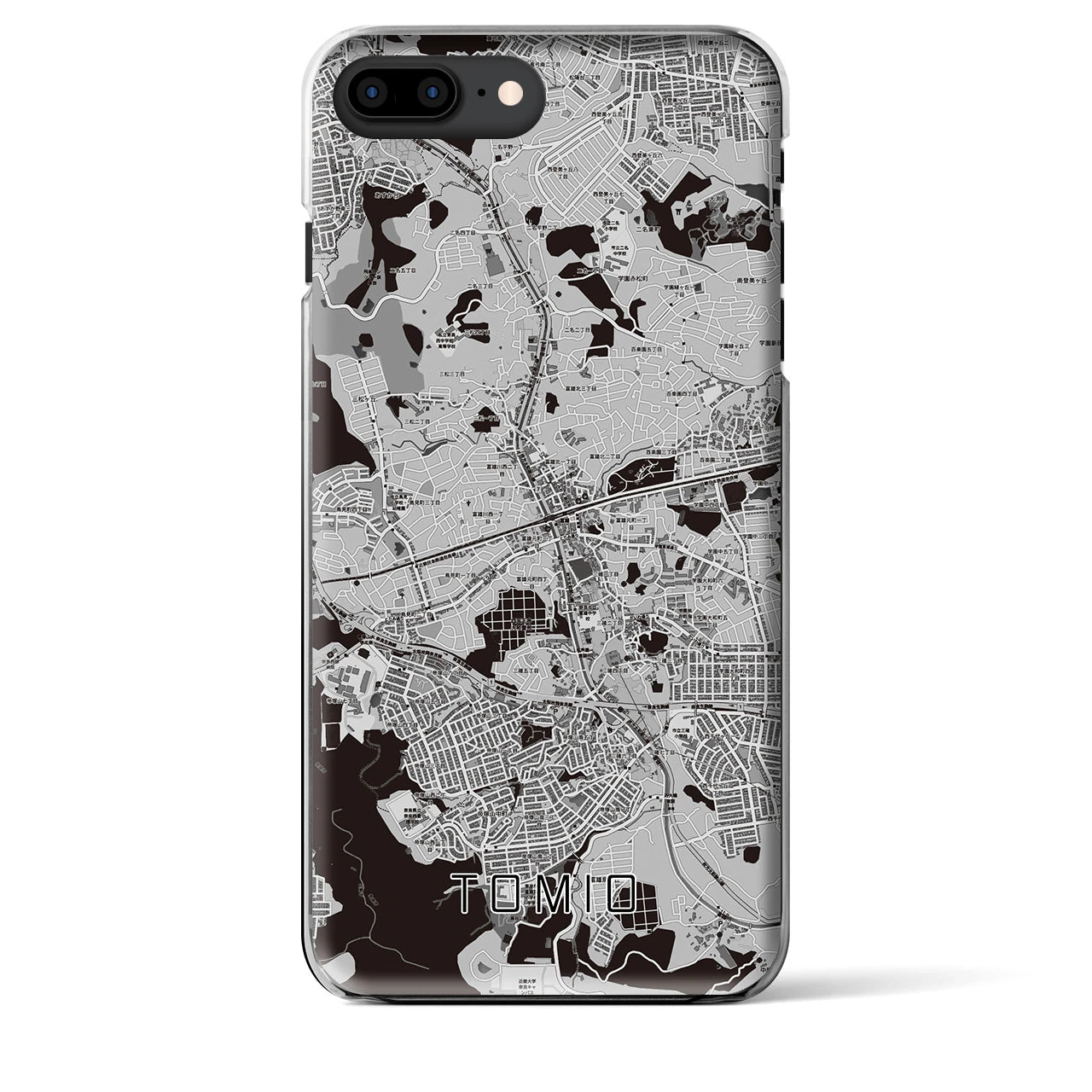 【富雄(奈良県)】地図柄iPhoneケース(クリアタイプ)