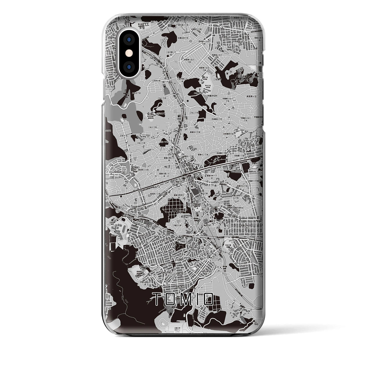 【富雄(奈良県)】地図柄iPhoneケース(クリアタイプ)