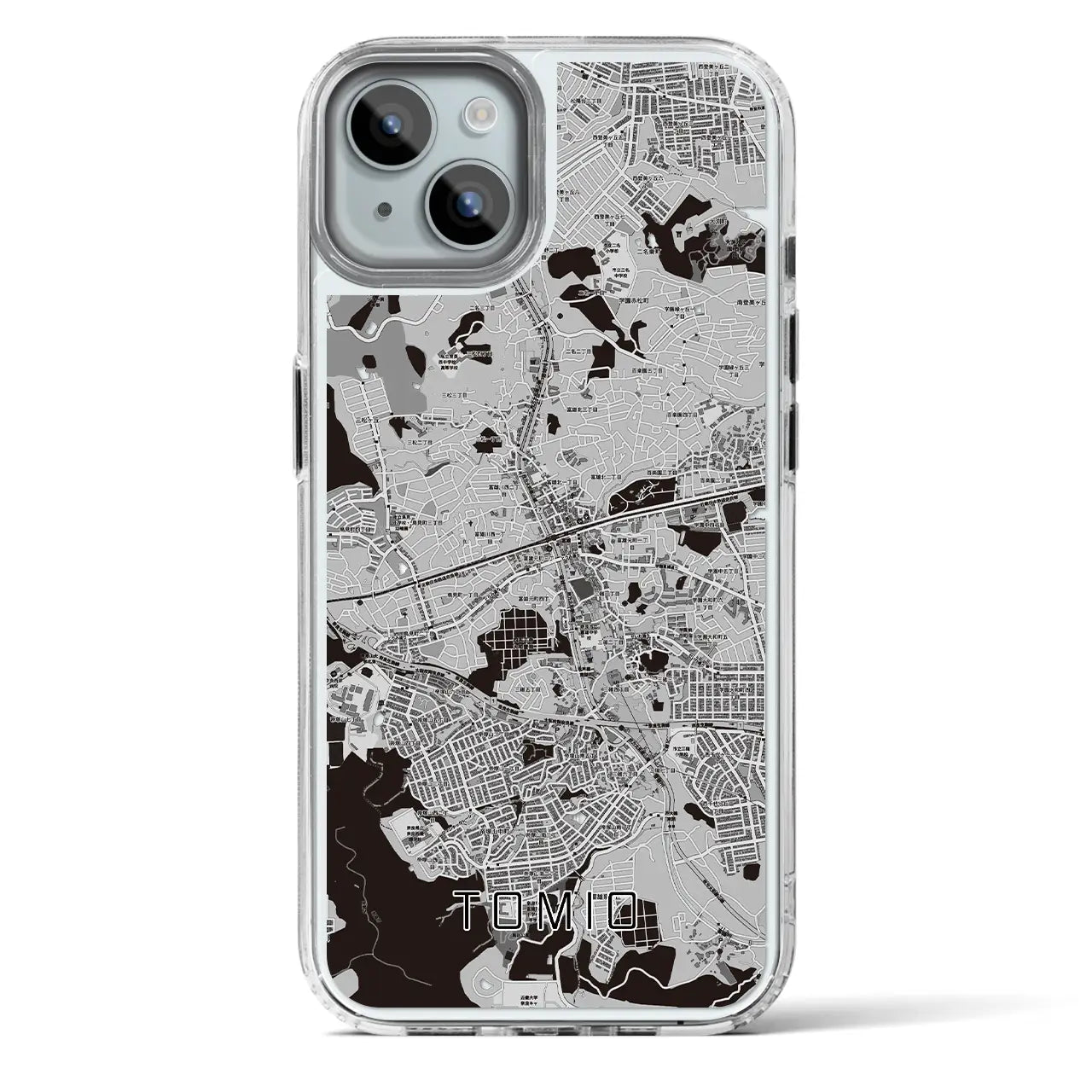 【富雄(奈良県)】地図柄iPhoneケース(MagSafeタイプ)