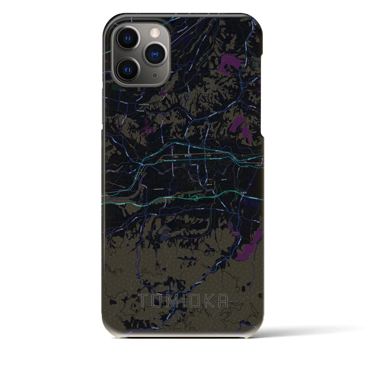 【富岡(群馬県)】地図柄iPhoneケース(バックカバータイプ)