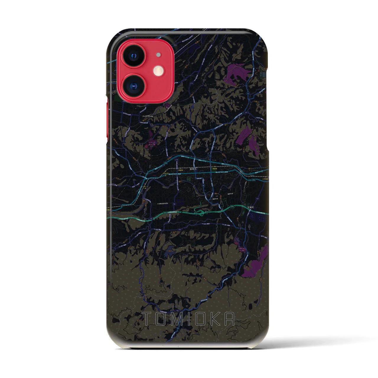 【富岡(群馬県)】地図柄iPhoneケース(バックカバータイプ)