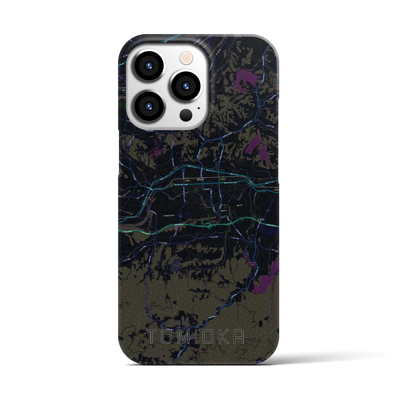 【富岡(群馬県)】地図柄iPhoneケース(バックカバータイプ)