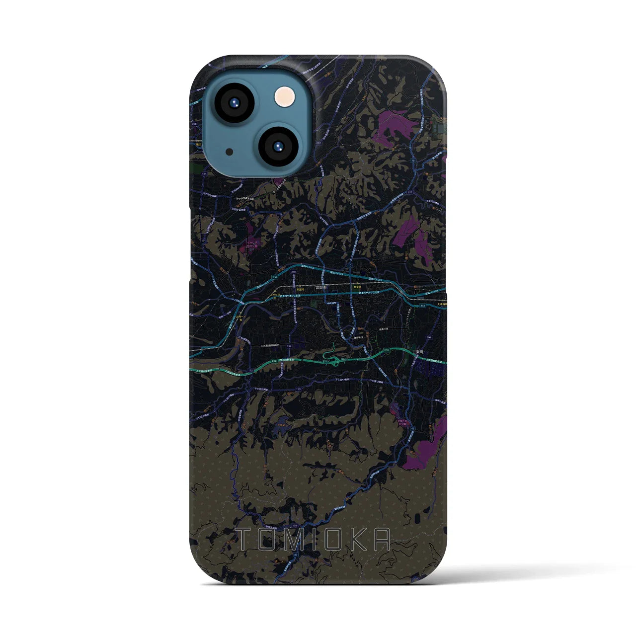 【富岡(群馬県)】地図柄iPhoneケース(バックカバータイプ)