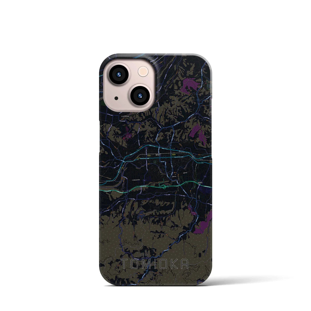【富岡(群馬県)】地図柄iPhoneケース(バックカバータイプ)