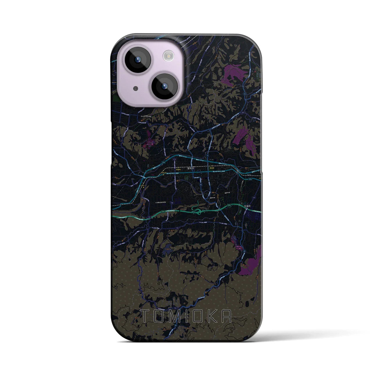 【富岡(群馬県)】地図柄iPhoneケース(バックカバータイプ)