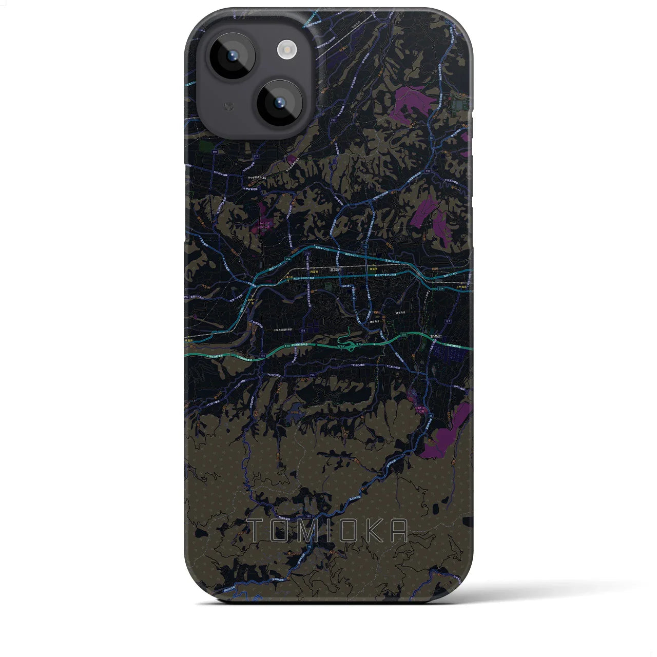 【富岡(群馬県)】地図柄iPhoneケース(バックカバータイプ)