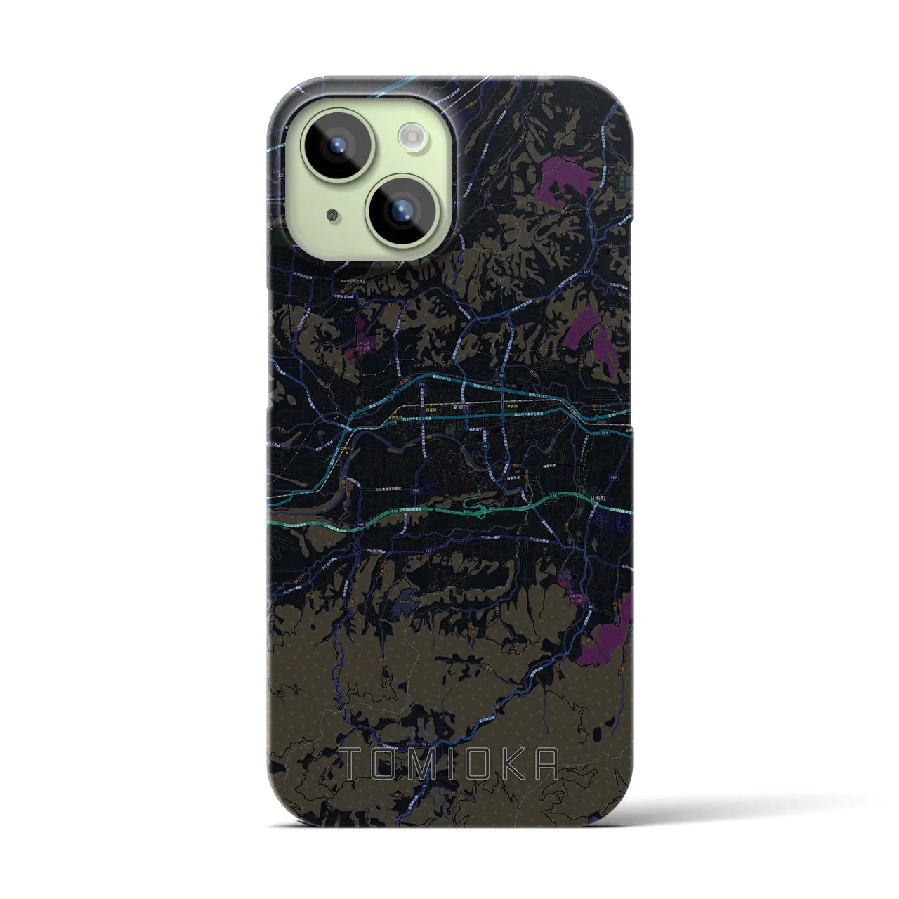 【富岡(群馬県)】地図柄iPhoneケース(バックカバータイプ)