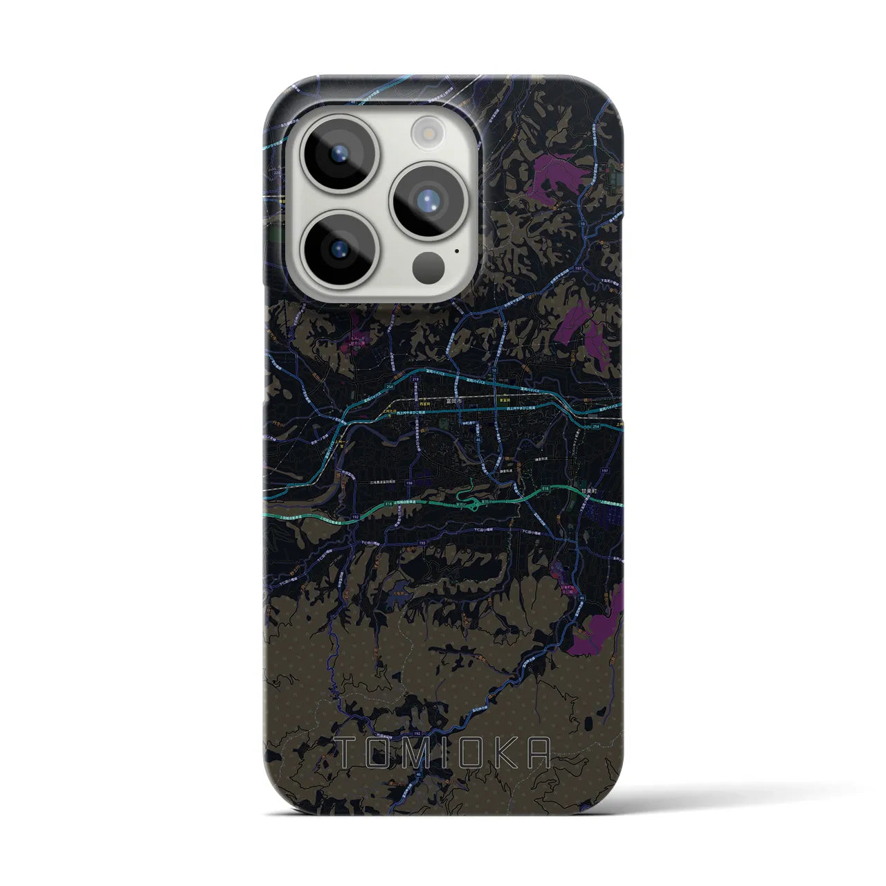 【富岡(群馬県)】地図柄iPhoneケース(バックカバータイプ)