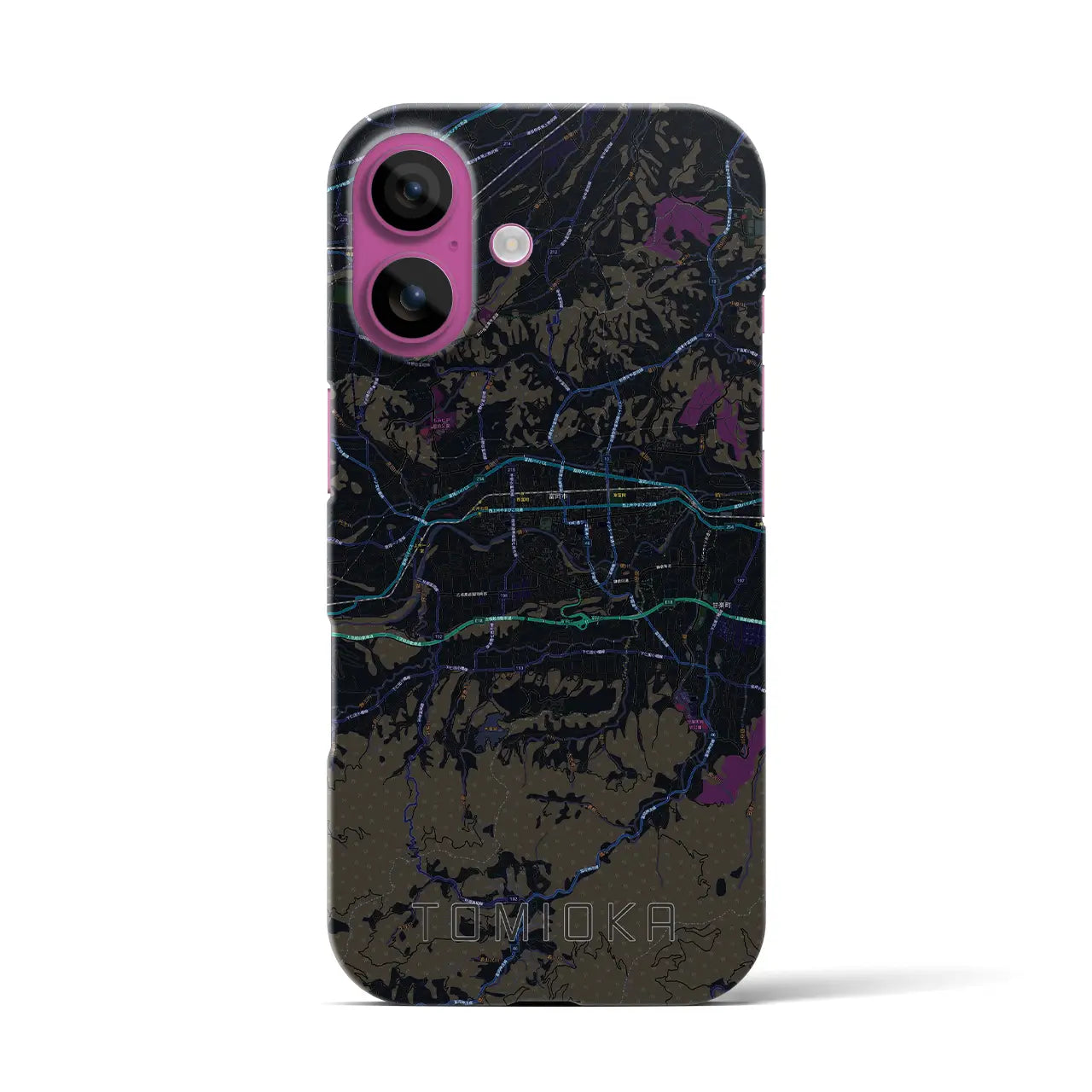 【富岡(群馬県)】地図柄iPhoneケース(バックカバータイプ)
