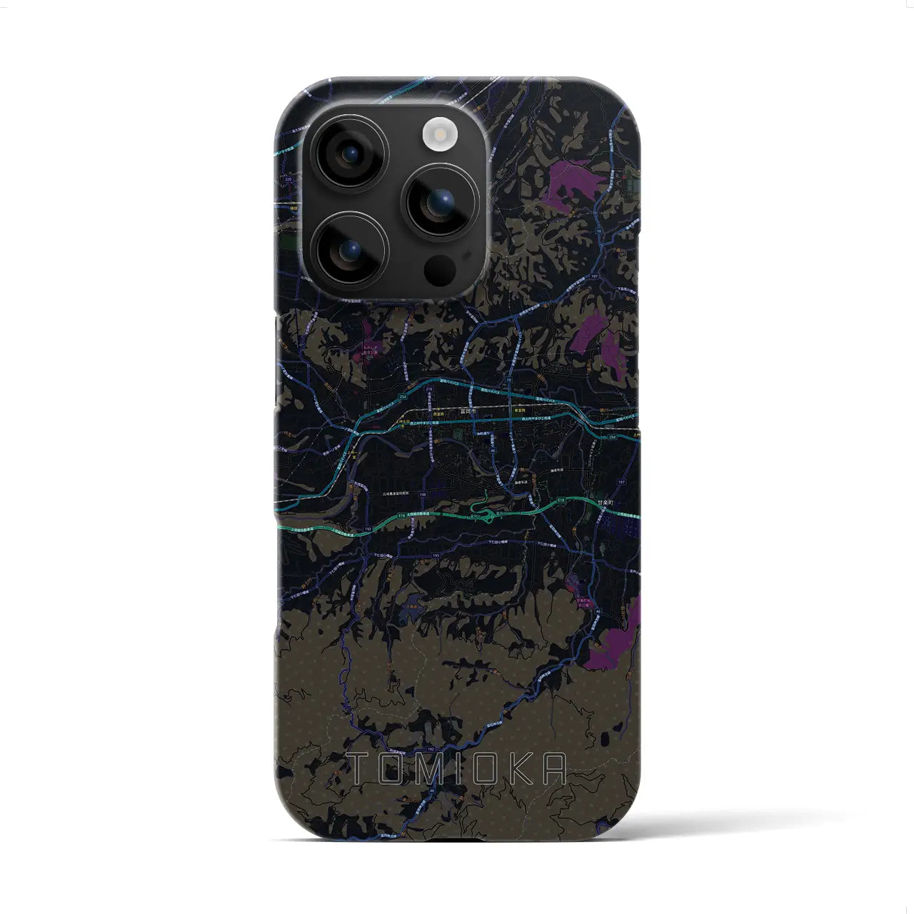 【富岡(群馬県)】地図柄iPhoneケース(バックカバータイプ)