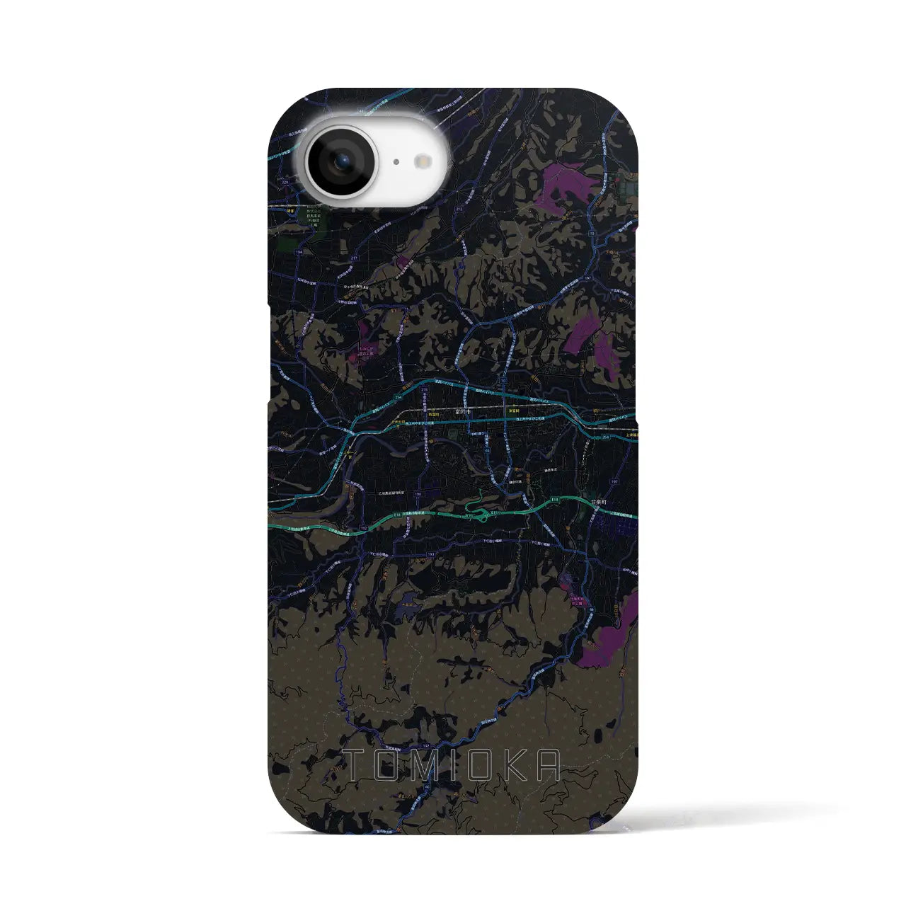 【富岡(群馬県)】地図柄iPhoneケース(バックカバータイプ)