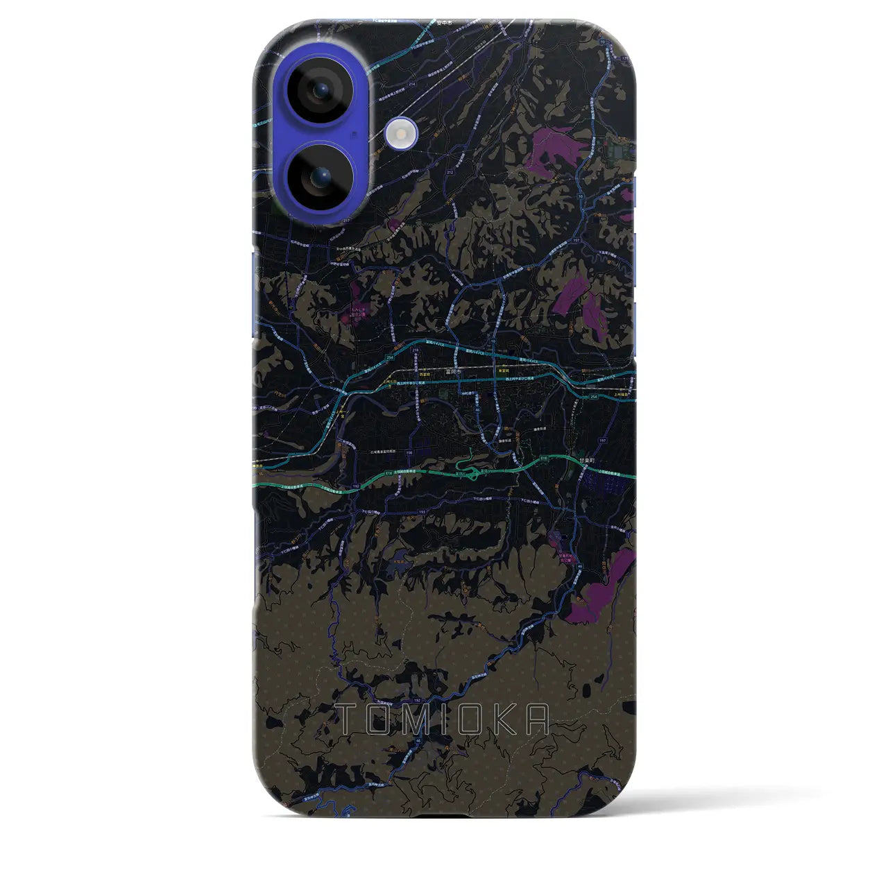 【富岡(群馬県)】地図柄iPhoneケース(バックカバータイプ)