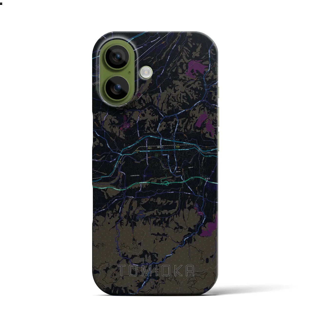 【富岡(群馬県)】地図柄iPhoneケース(バックカバータイプ)