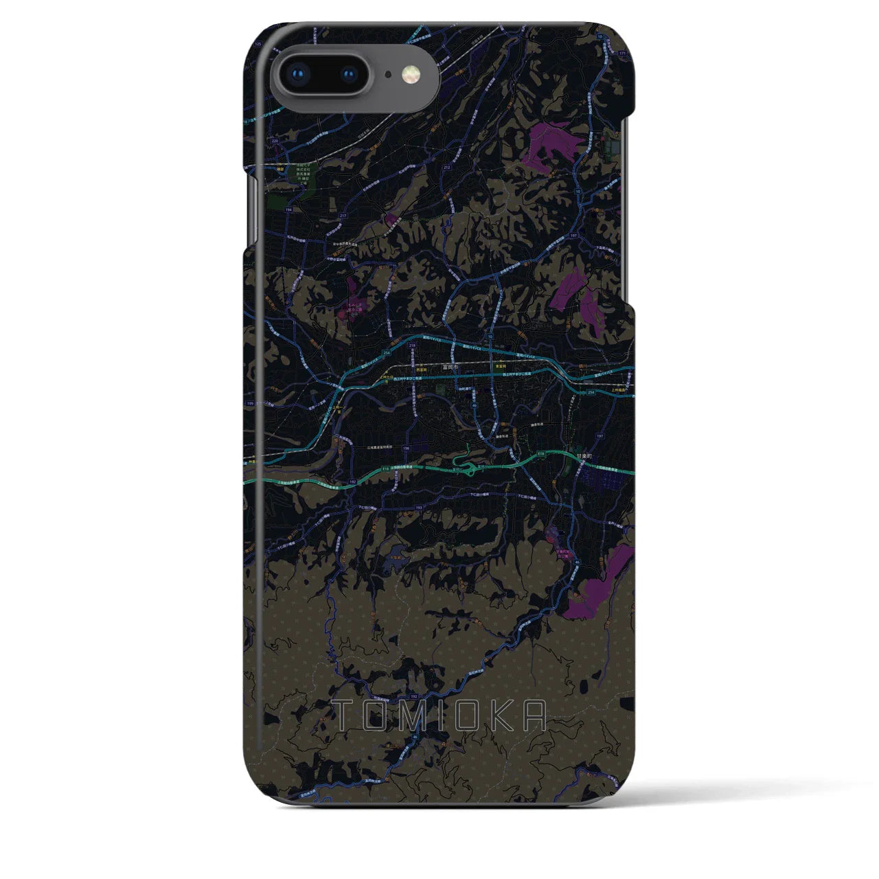【富岡(群馬県)】地図柄iPhoneケース(バックカバータイプ)