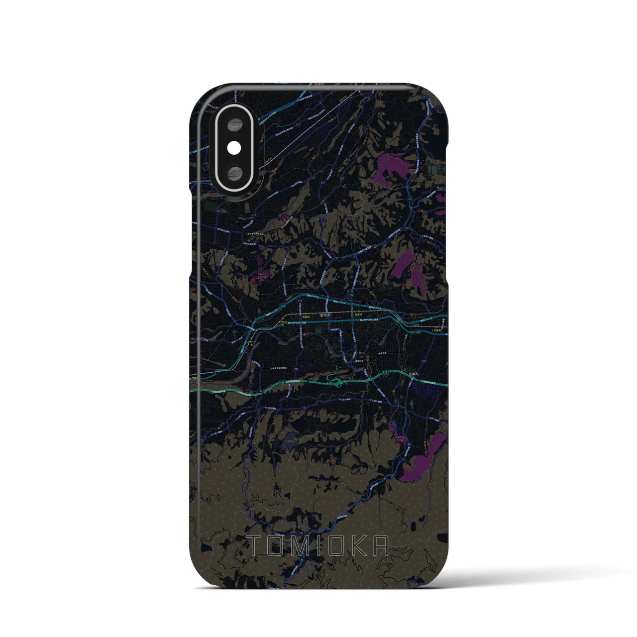 【富岡(群馬県)】地図柄iPhoneケース(バックカバータイプ)