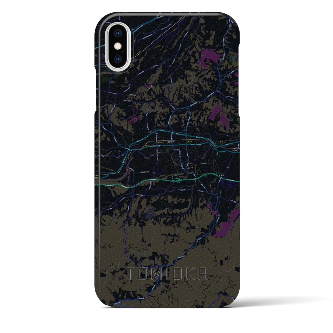 【富岡(群馬県)】地図柄iPhoneケース(バックカバータイプ)