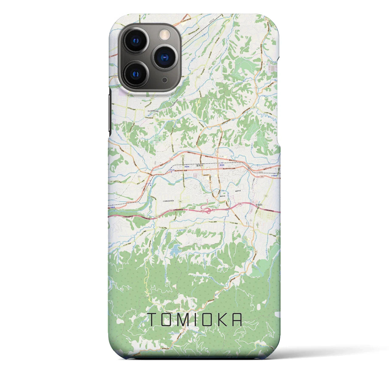【富岡(群馬県)】地図柄iPhoneケース(バックカバータイプ)