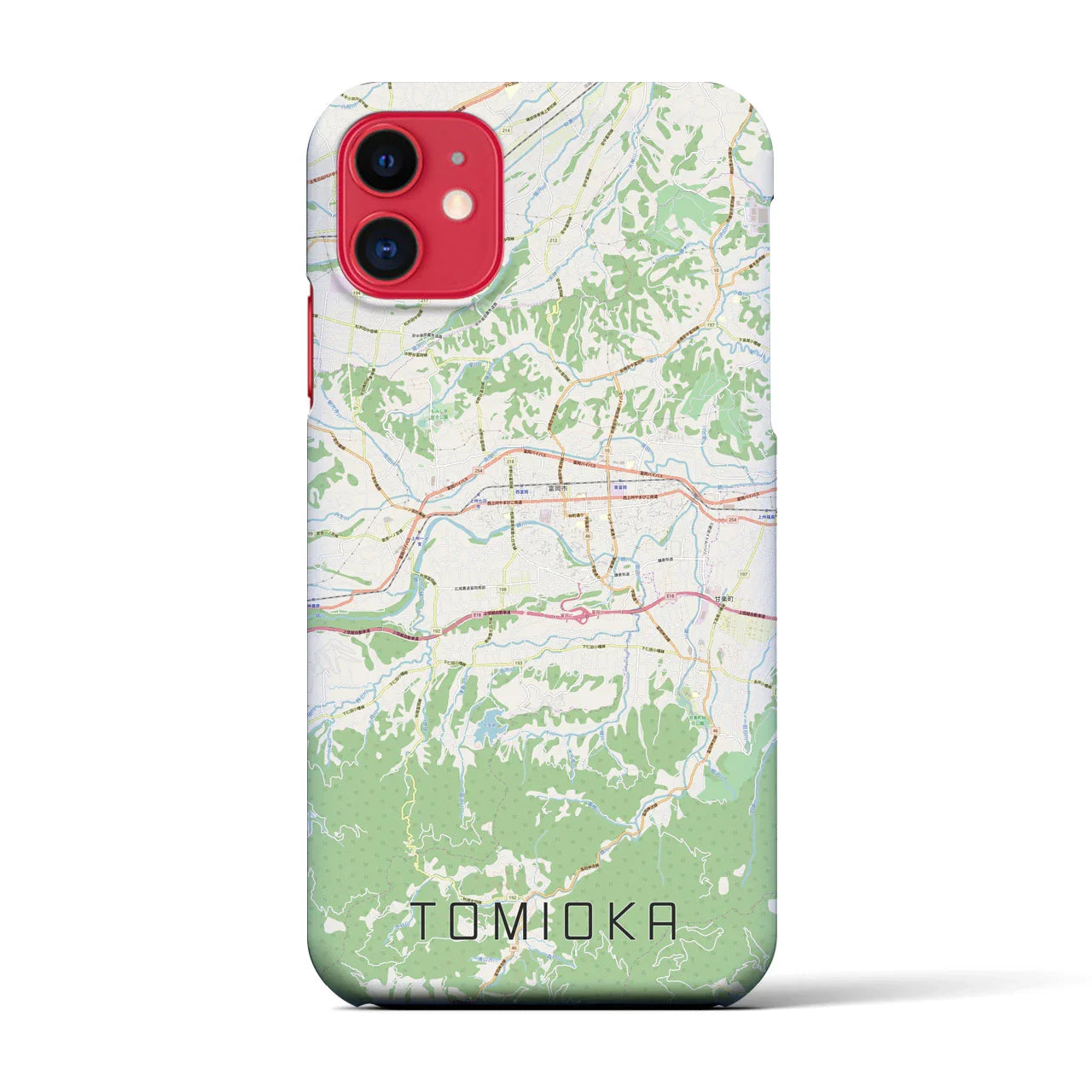 【富岡(群馬県)】地図柄iPhoneケース(バックカバータイプ)