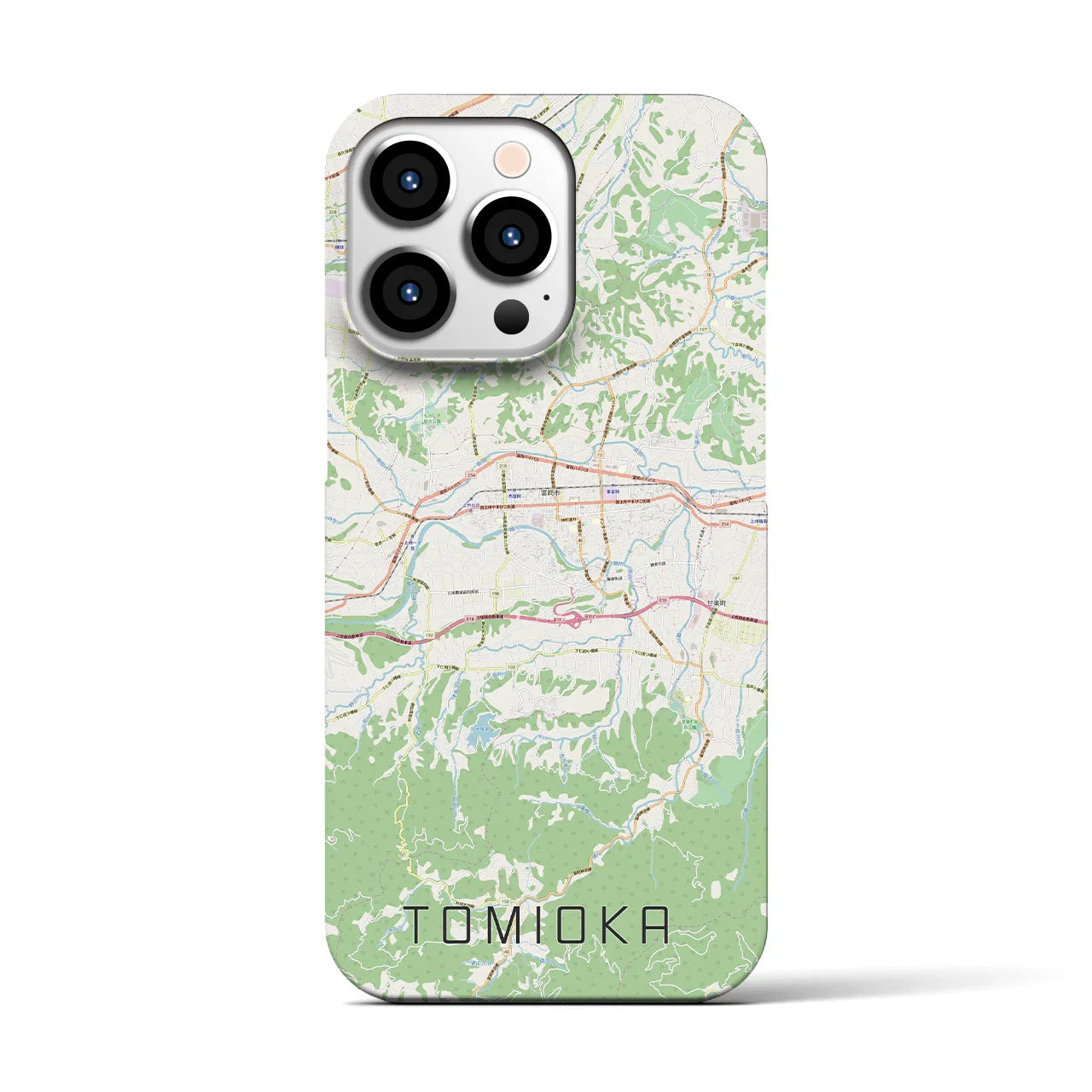 【富岡(群馬県)】地図柄iPhoneケース(バックカバータイプ)
