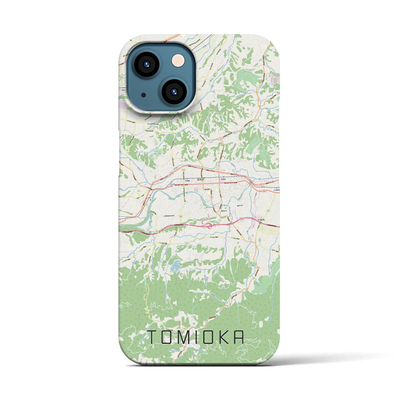 【富岡(群馬県)】地図柄iPhoneケース(バックカバータイプ)