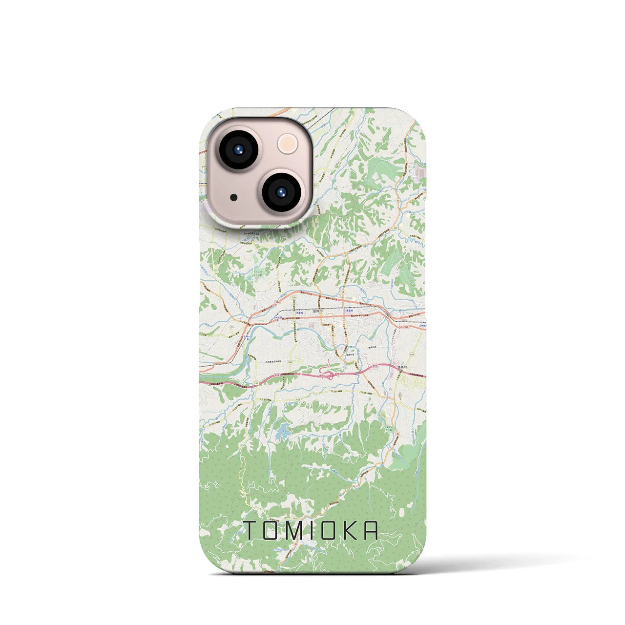 【富岡(群馬県)】地図柄iPhoneケース(バックカバータイプ)