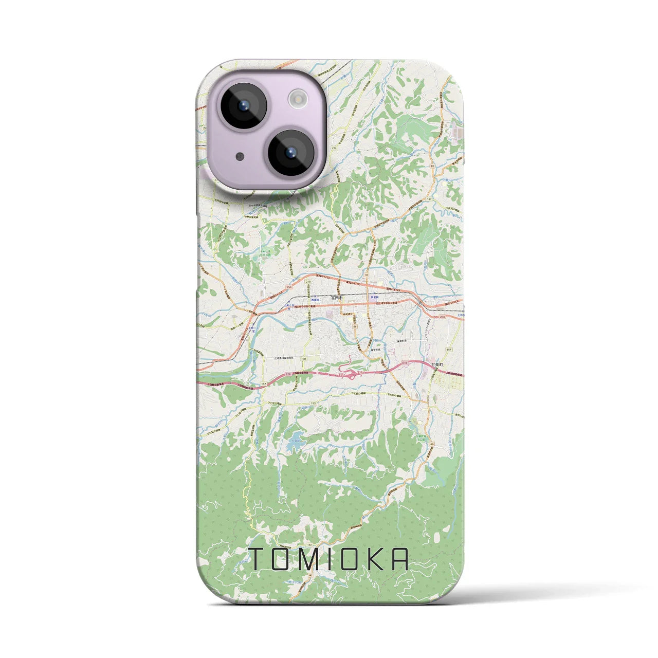 【富岡(群馬県)】地図柄iPhoneケース(バックカバータイプ)