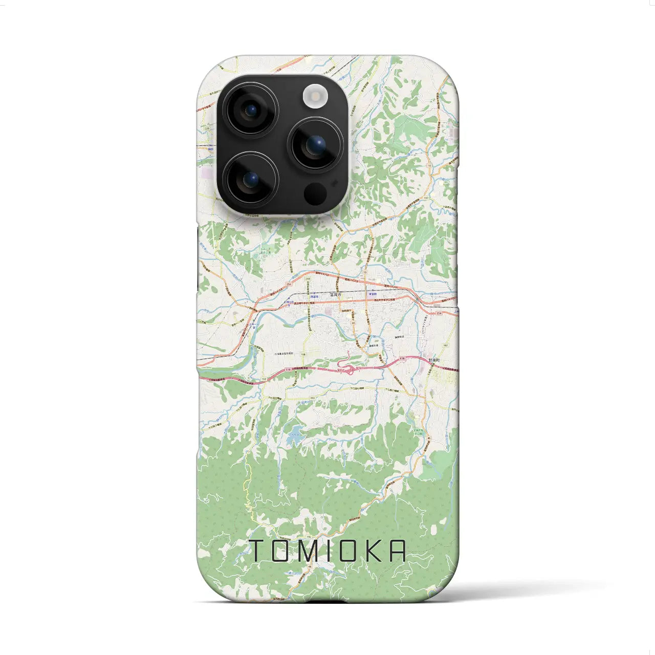 【富岡(群馬県)】地図柄iPhoneケース(バックカバータイプ)