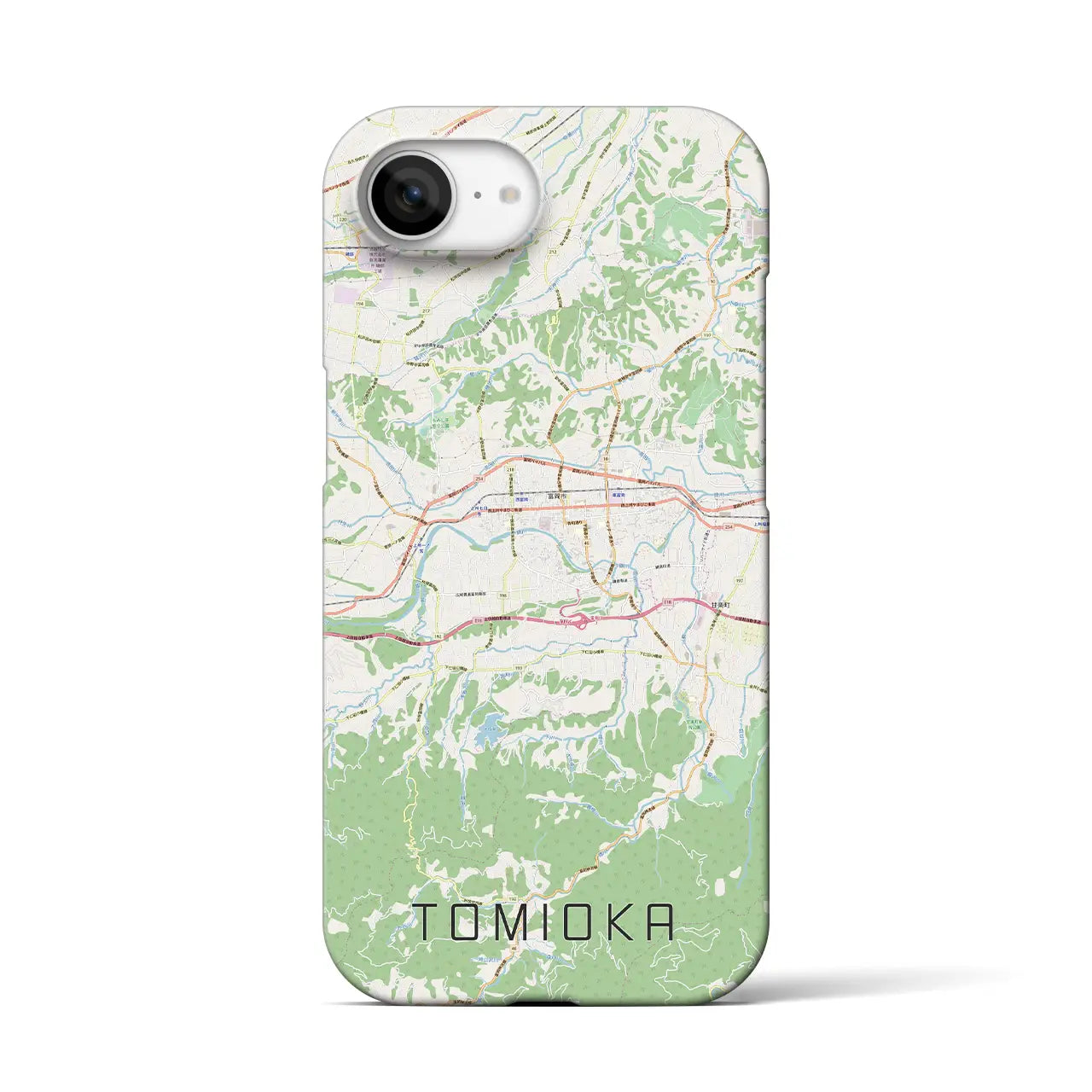 【富岡(群馬県)】地図柄iPhoneケース(バックカバータイプ)