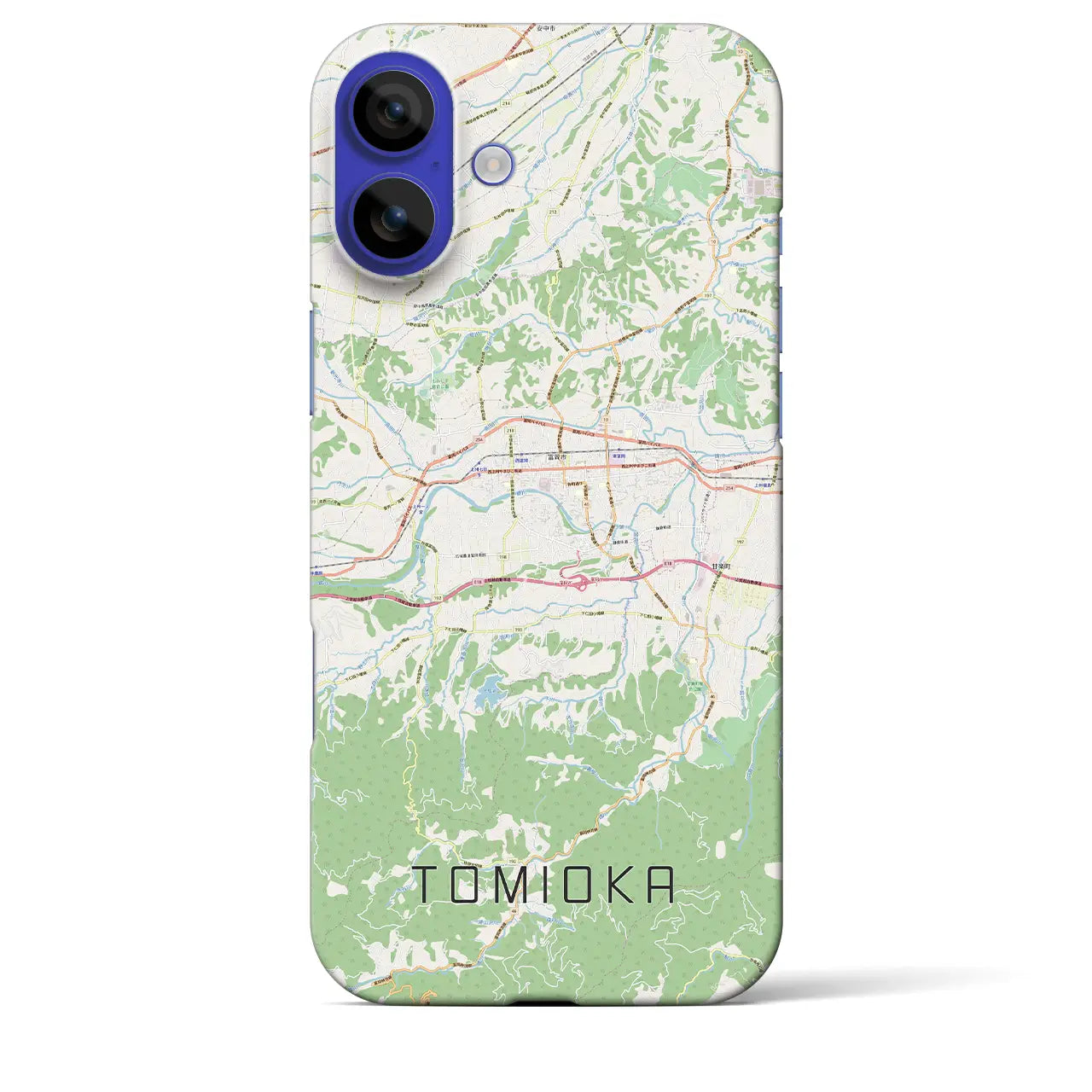 【富岡(群馬県)】地図柄iPhoneケース(バックカバータイプ)ナチュラル・iPhone 16 Pro Max 用