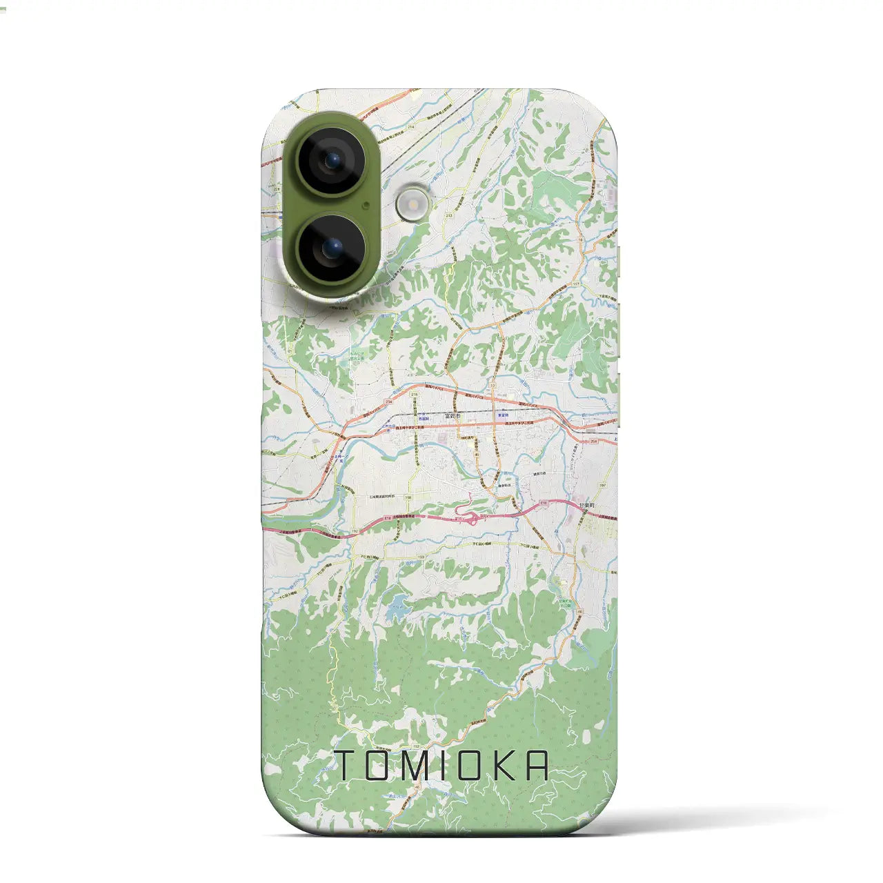 【富岡(群馬県)】地図柄iPhoneケース(バックカバータイプ)