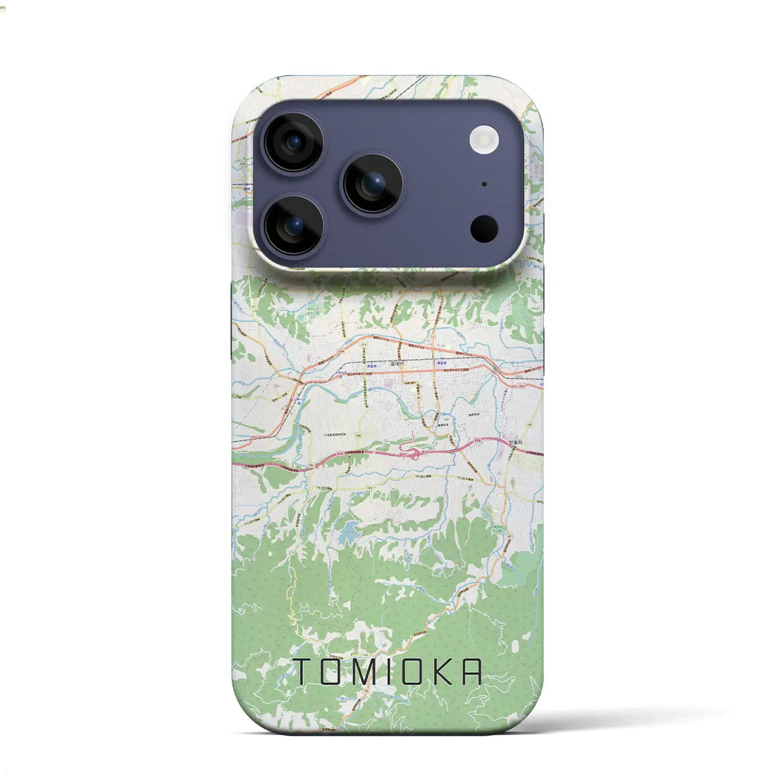 【富岡(群馬県)】地図柄iPhoneケース(バックカバータイプ)ナチュラル・iPhone 17 Pro Max 用