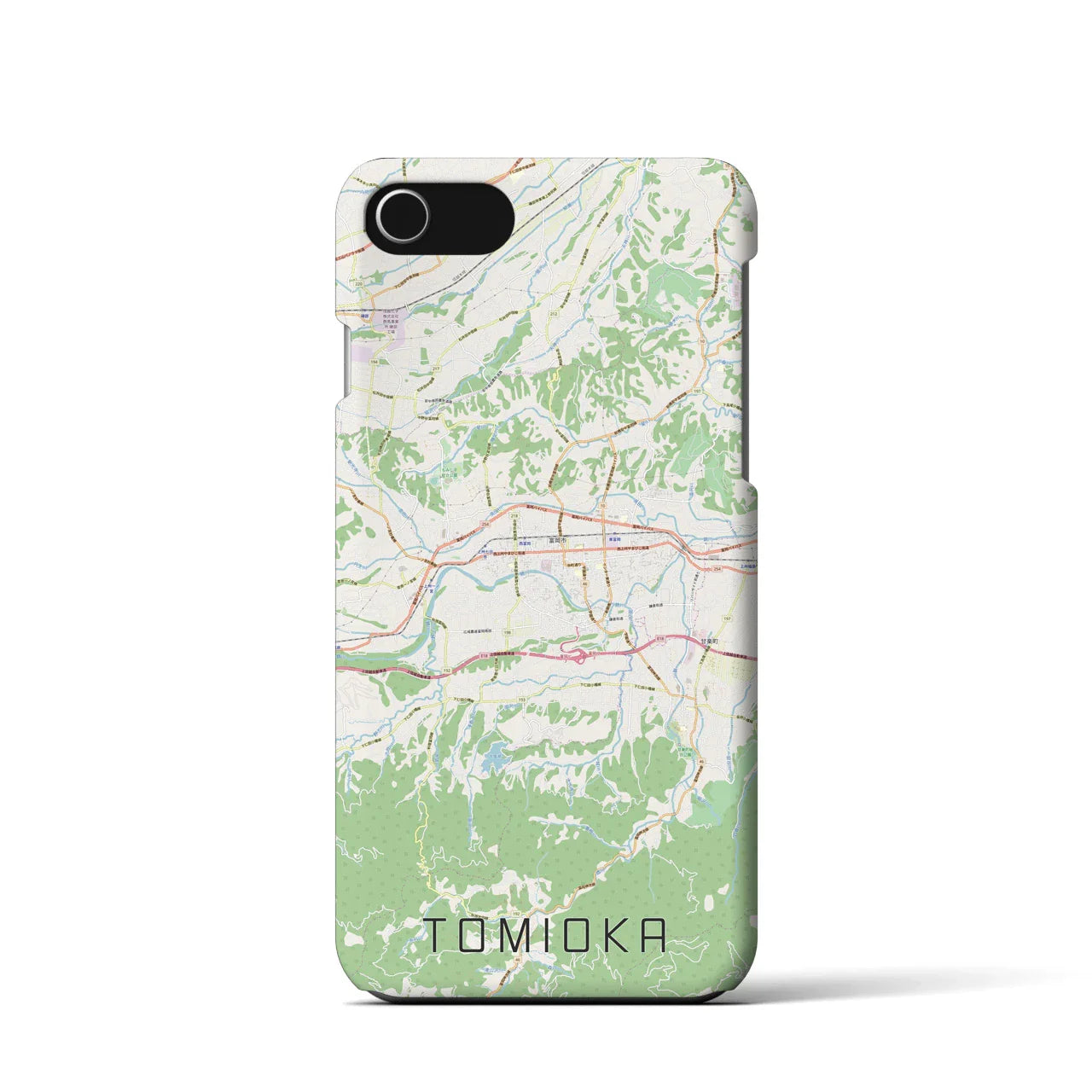 【富岡(群馬県)】地図柄iPhoneケース(バックカバータイプ)
