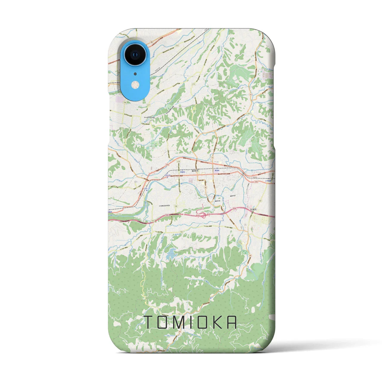 【富岡(群馬県)】地図柄iPhoneケース(バックカバータイプ)