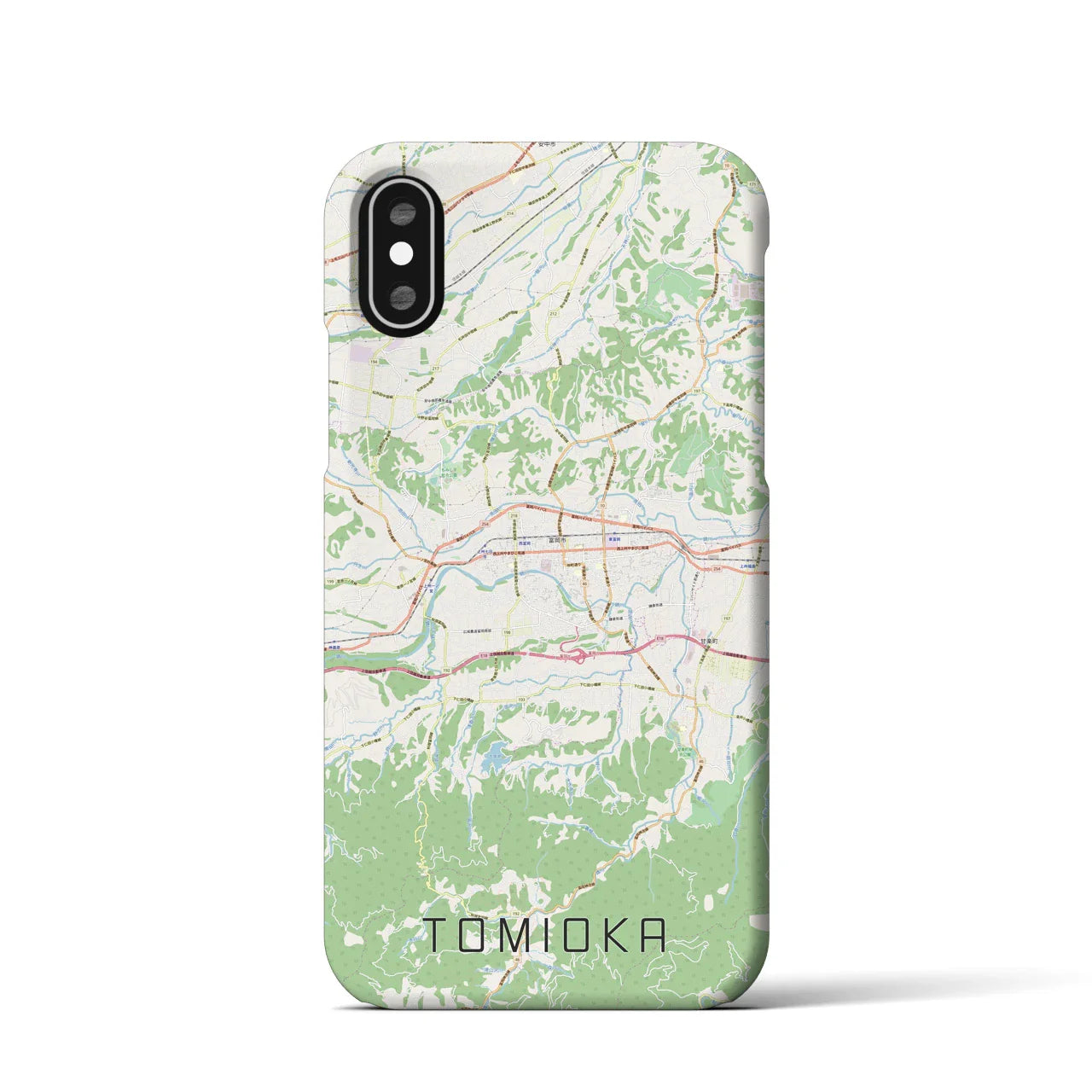 【富岡(群馬県)】地図柄iPhoneケース(バックカバータイプ)