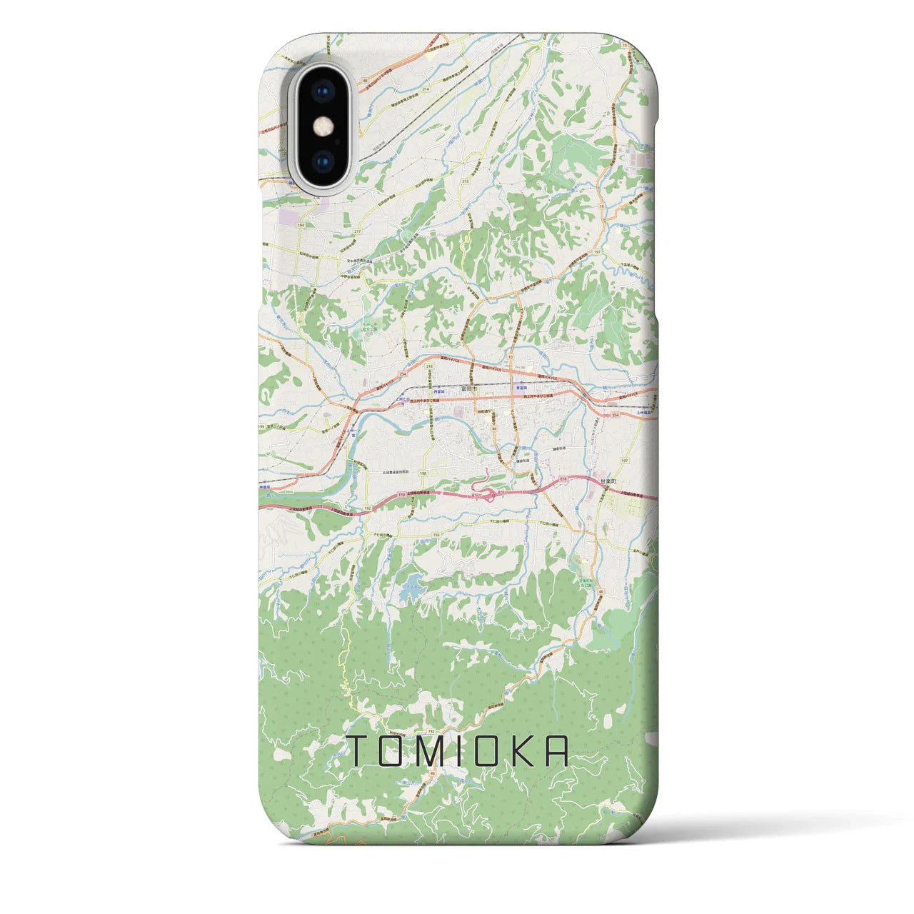 【富岡(群馬県)】地図柄iPhoneケース(バックカバータイプ)