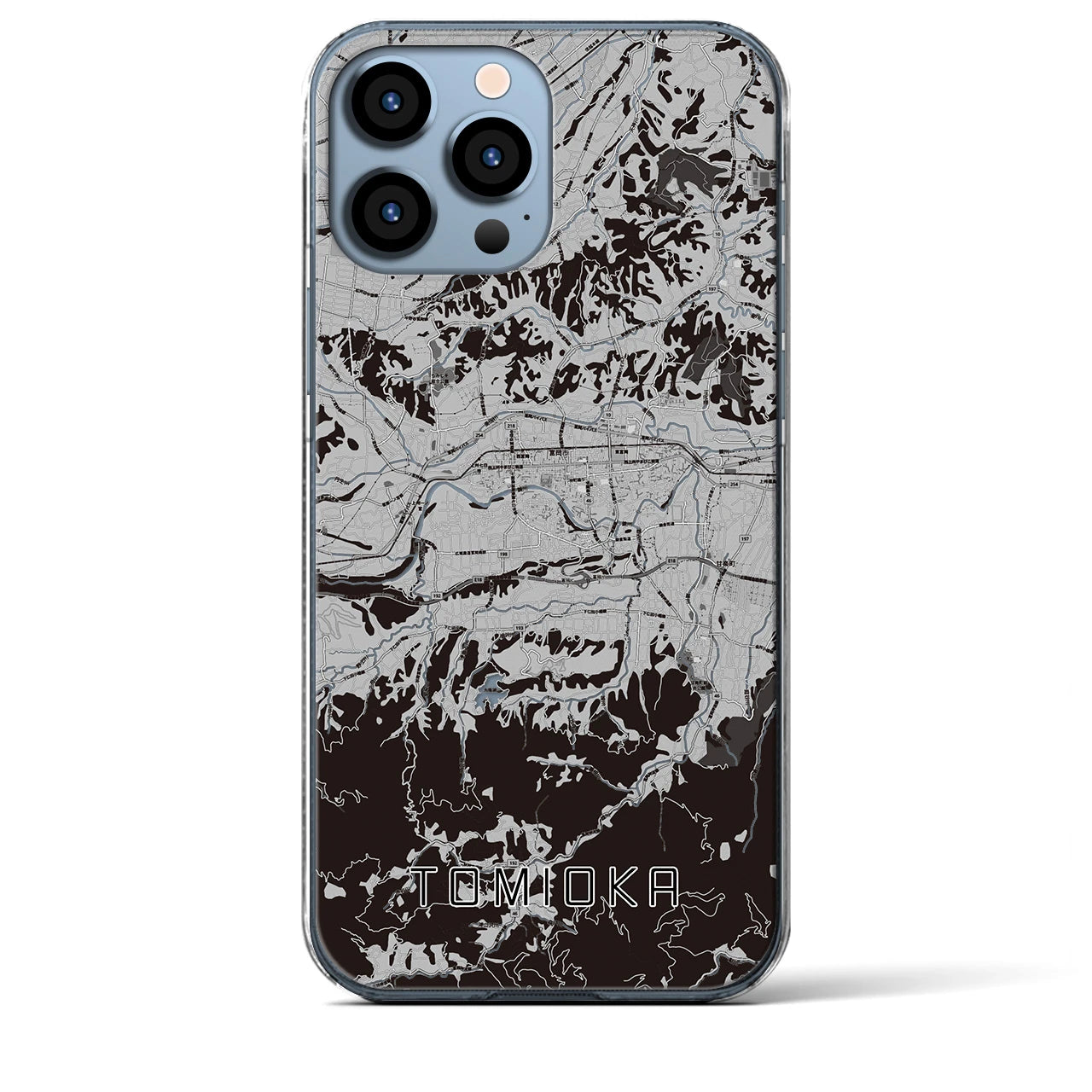 【富岡(群馬県)】地図柄iPhoneケース(クリアタイプ)