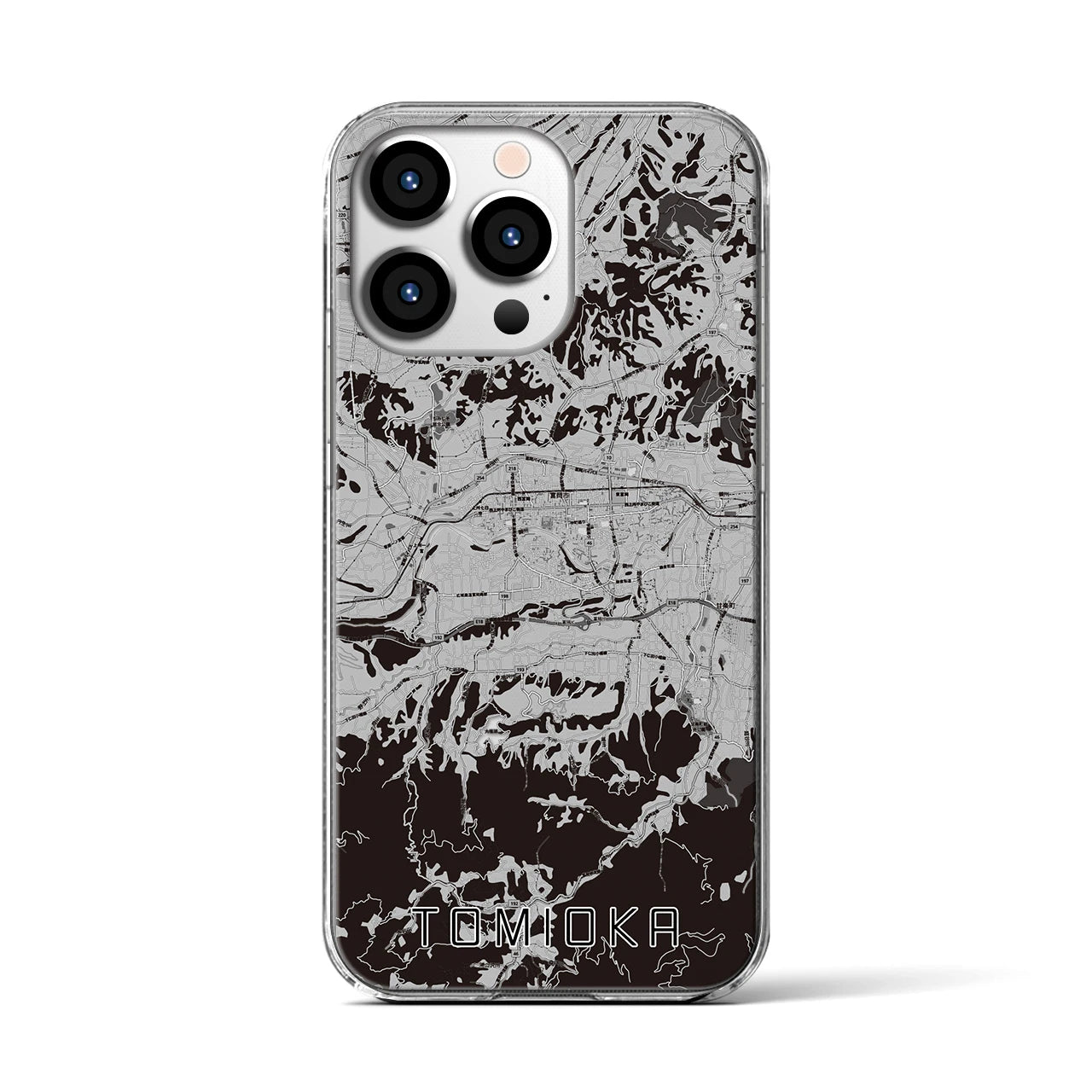 【富岡(群馬県)】地図柄iPhoneケース(クリアタイプ)