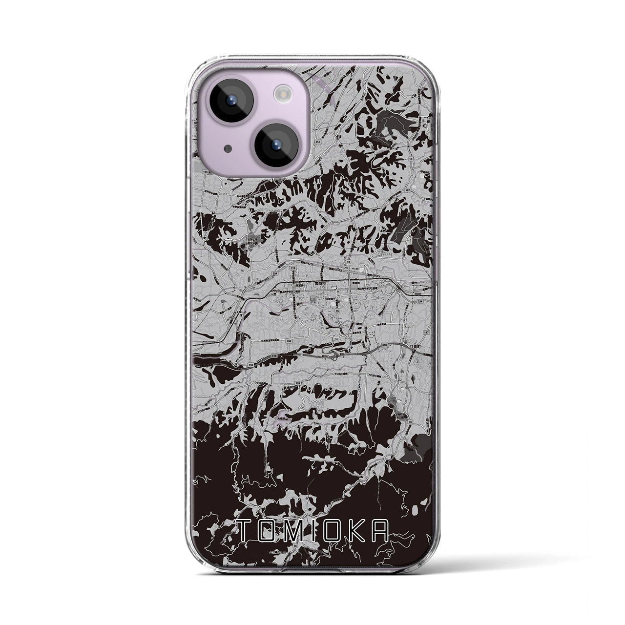 【富岡(群馬県)】地図柄iPhoneケース(クリアタイプ)