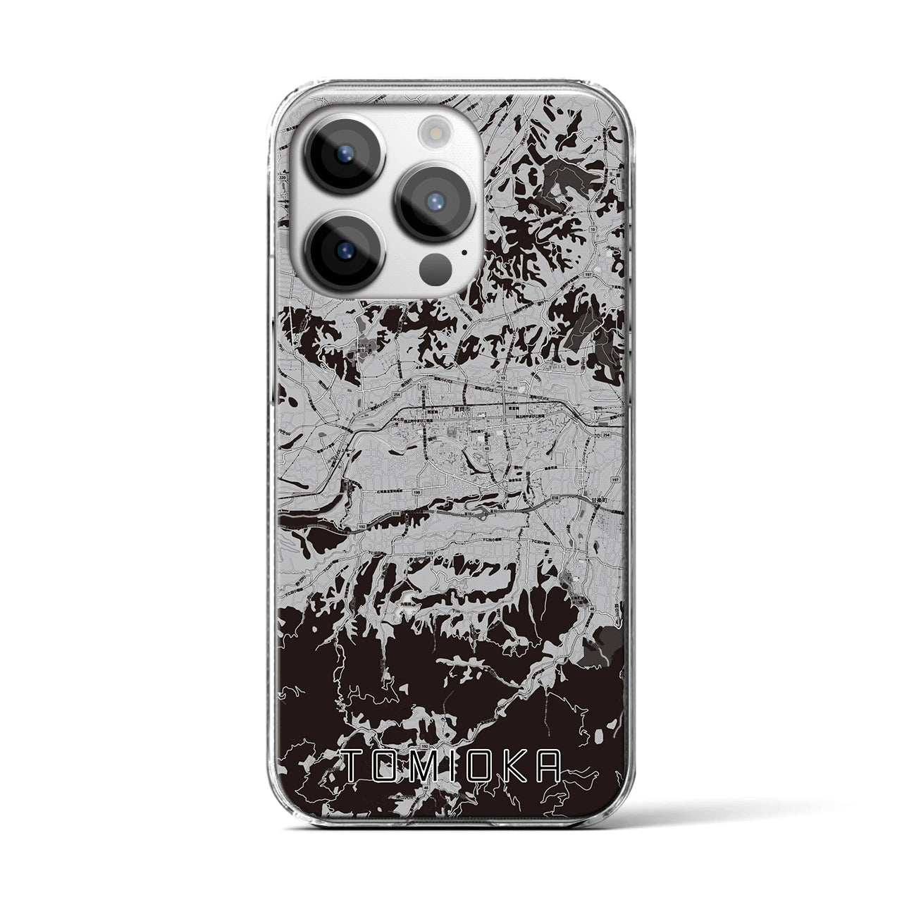 【富岡(群馬県)】地図柄iPhoneケース(クリアタイプ)