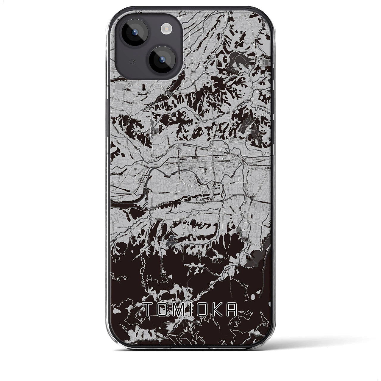 【富岡(群馬県)】地図柄iPhoneケース(クリアタイプ)