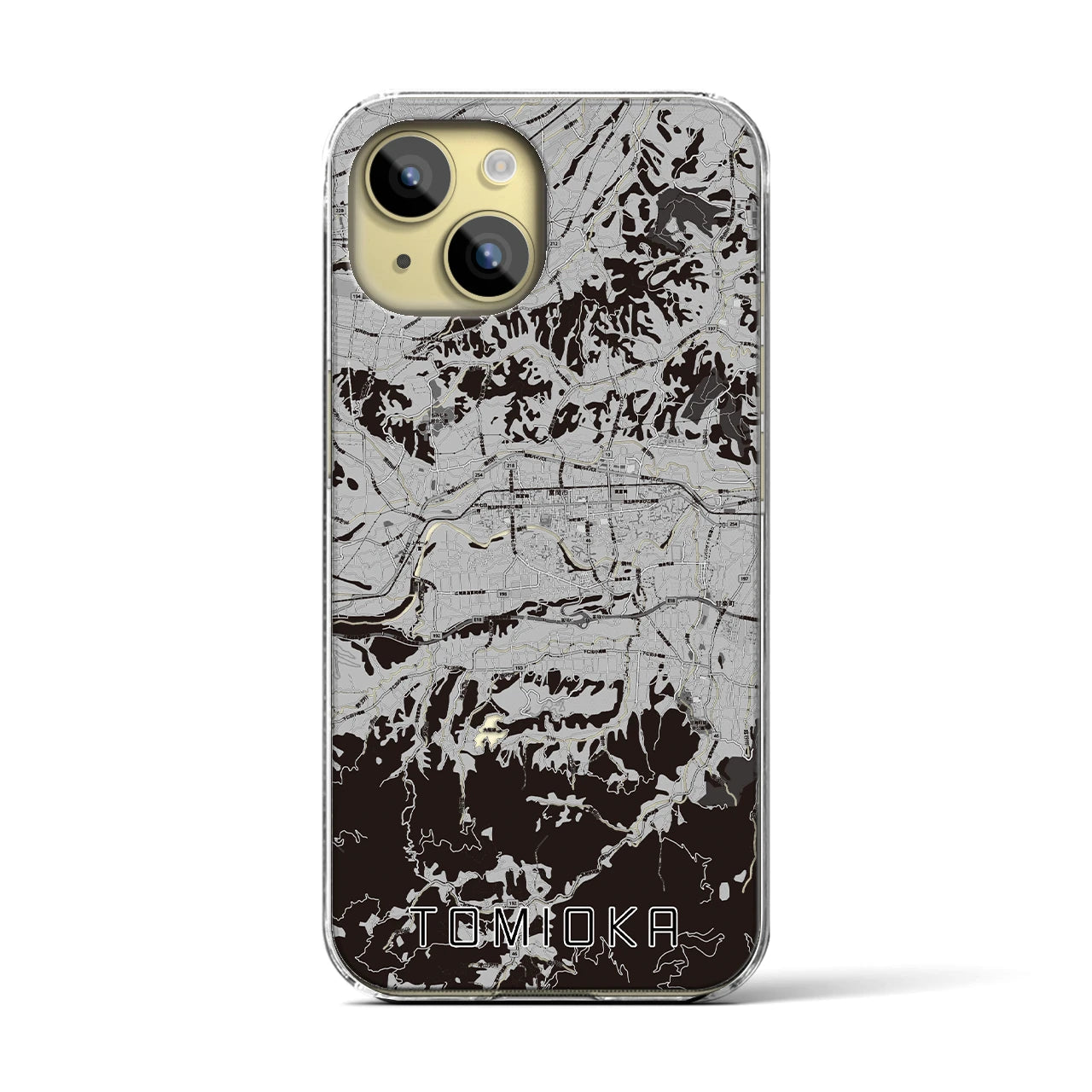 【富岡(群馬県)】地図柄iPhoneケース(クリアタイプ)