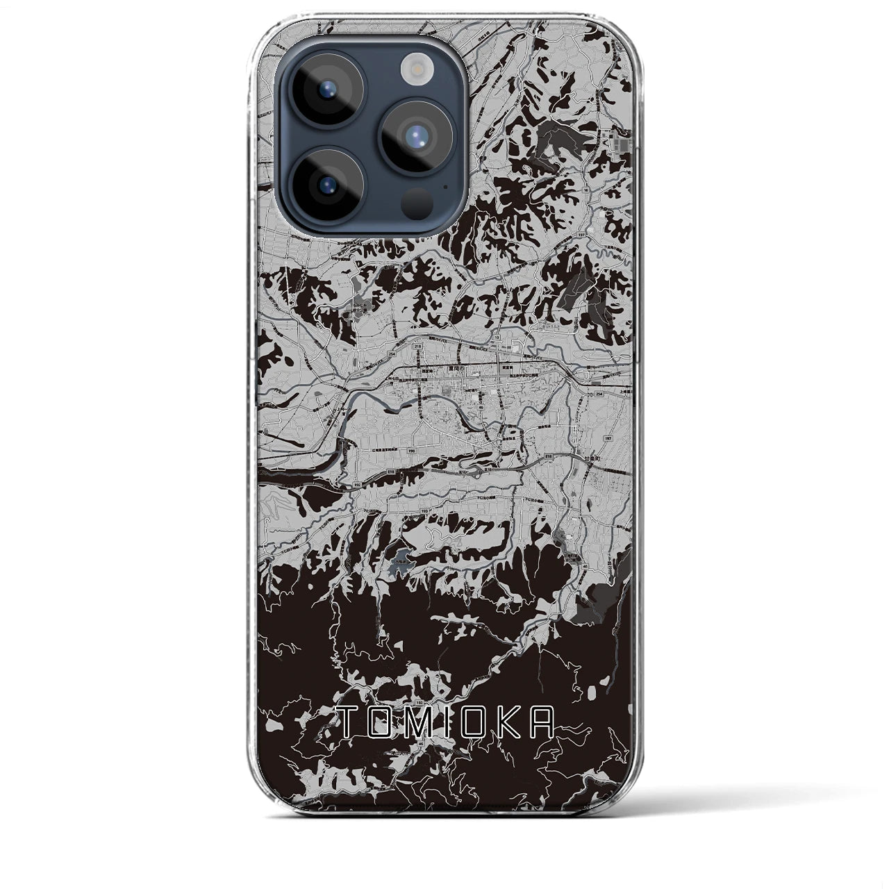 【富岡(群馬県)】地図柄iPhoneケース(クリアタイプ)