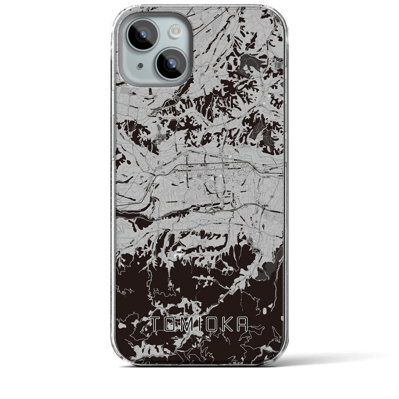 【富岡(群馬県)】地図柄iPhoneケース(クリアタイプ)